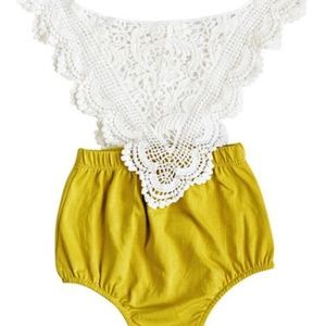 Abby Vintage Lace Romper